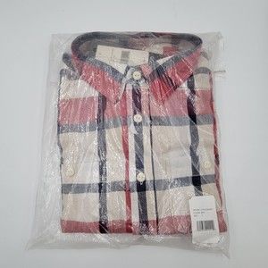 Jachs New York Men's Size Small Flannel Shirt Plaid Red Long Sleeve Button Down